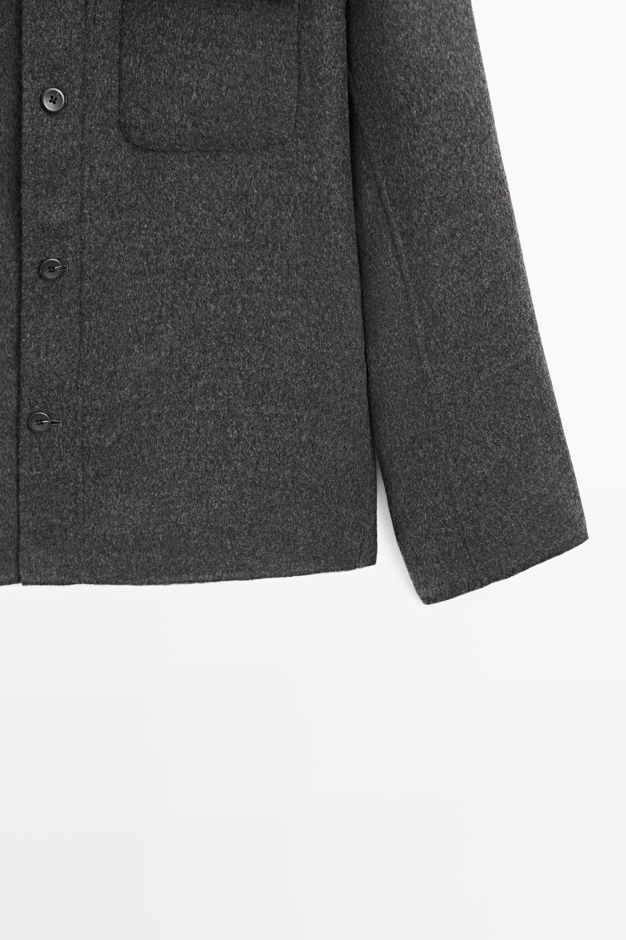 Wool blend overshirt with pocket detail